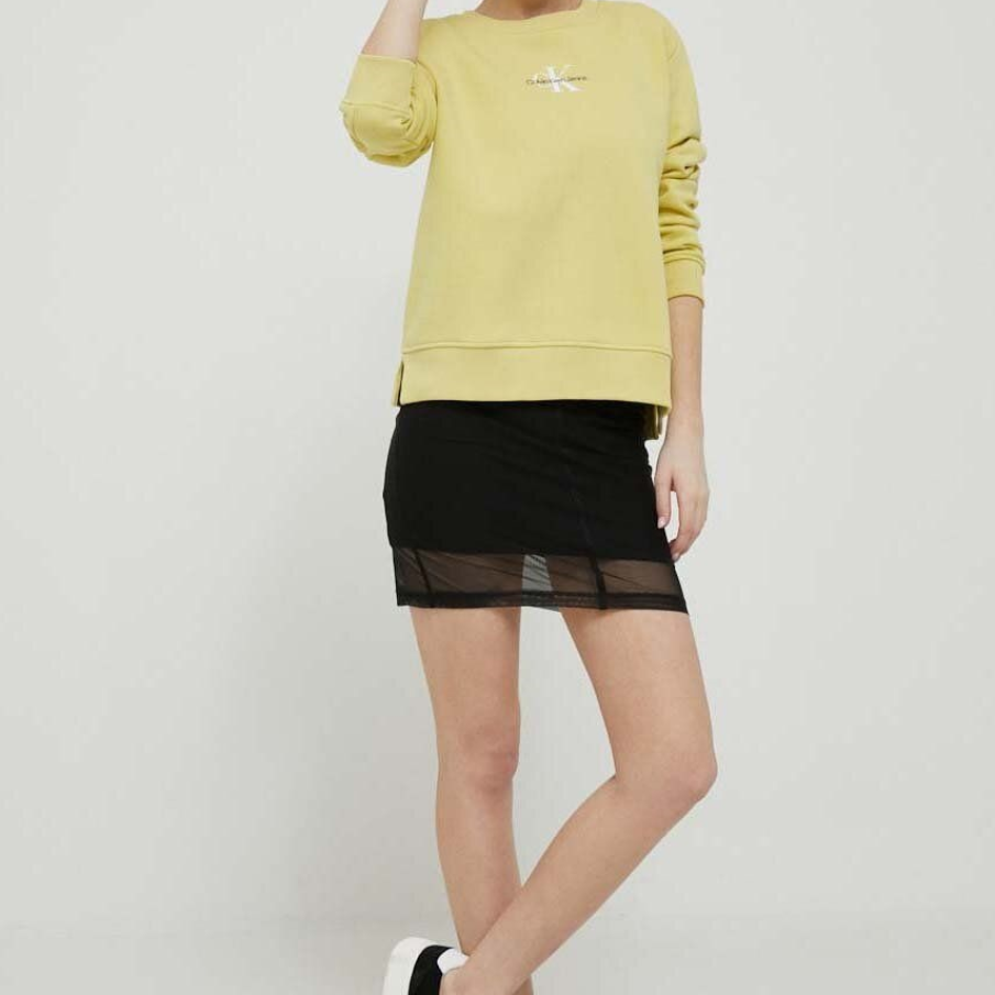 Rochie neagră mini by Calvin Klein Jeans, simplă, mulată, cu transparențe în zona taliei și a picioarelor