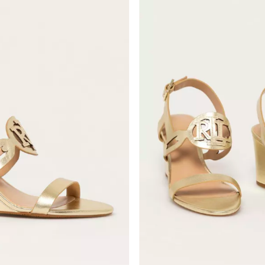 Lauren Ralph Lauren - Sandale aurii din piele
