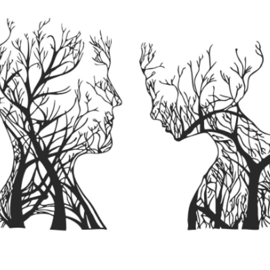 Decor perete Personalizabil Cuplul din Ramuri HHH581 din lemn 51x38 cm