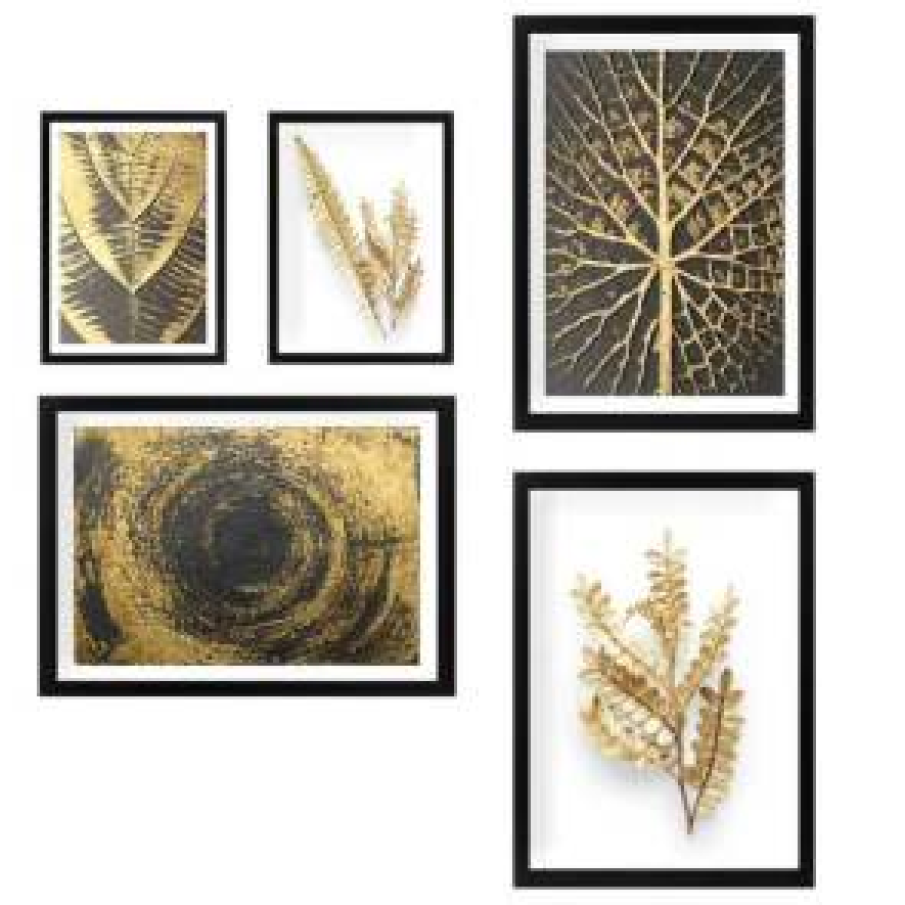 Set de 5 tablouri Nature Gold
