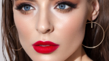 Machiaj de seară în care componenta principala este rujul roșu, mat, dar și genele bogate Machiaj de seară în care componenta principala este rujul roșu, mat, dar și genele bogate, cu aspect îndesit 