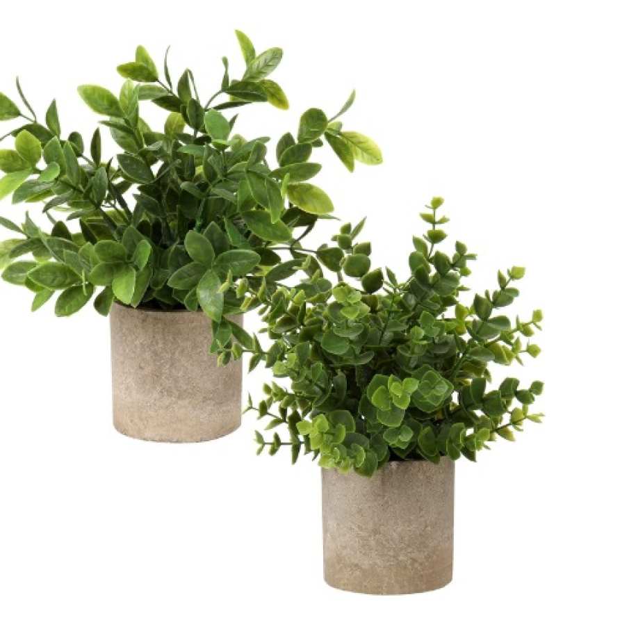 Micile plante artificiale în ghiveci cu un design delicat din plastic de calitate înaltă, cu ghivece din pastă de hârtie 