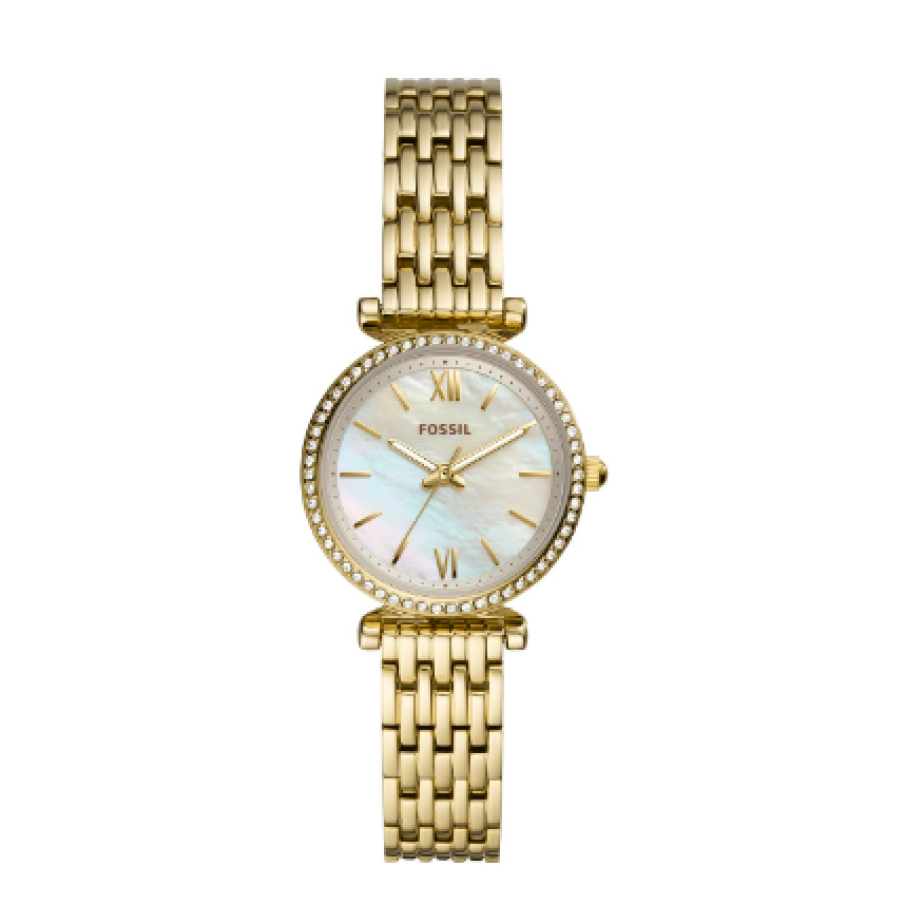 Fossil, Ceas analog cu cadran Mother of Pearl, Auriu