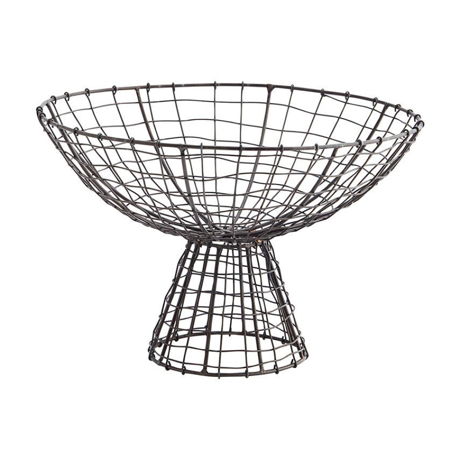 Coș de fructe Madam Stoltz, cu picior, confecționat din metal, pentru un aspect simplu și neconvențional 