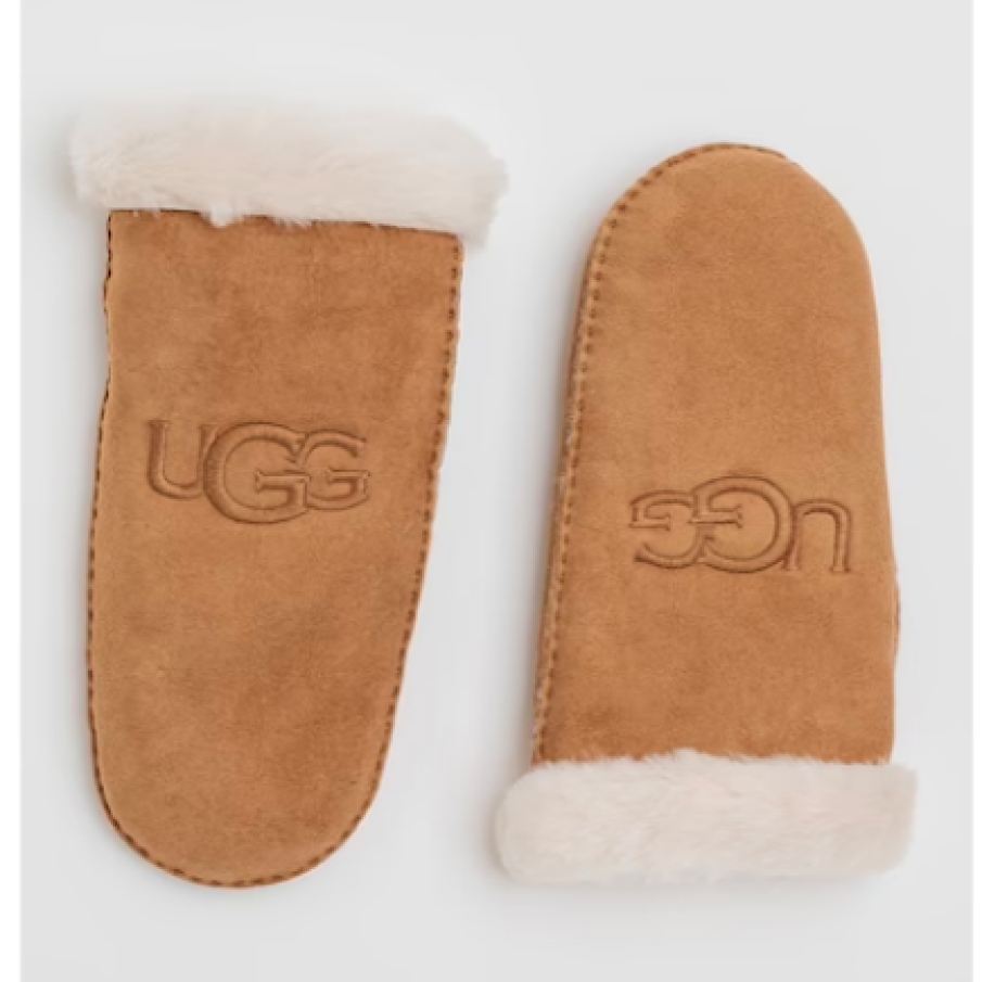 UGG Mănuși din piele întoarsă cu broderie logo