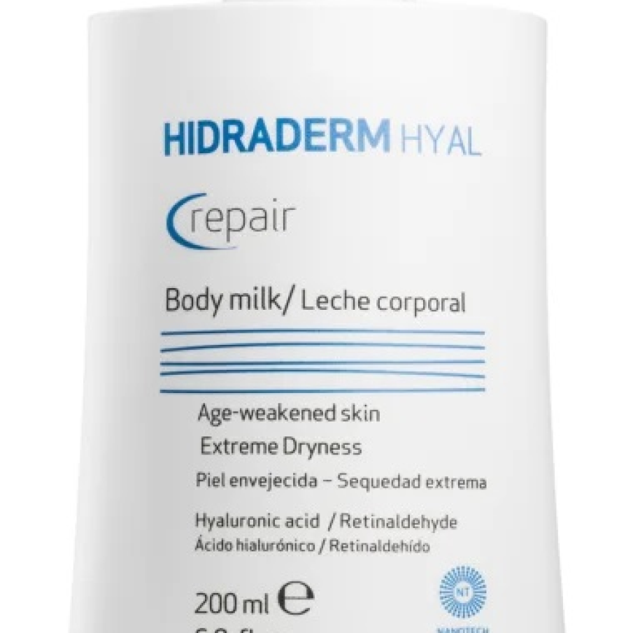 Loțiune intens hidratantă pentru pielea extrem de uscată Hidraderm Hyal by Sesderma. Este îmbogățită cu acid hialuronic și retinaldehida