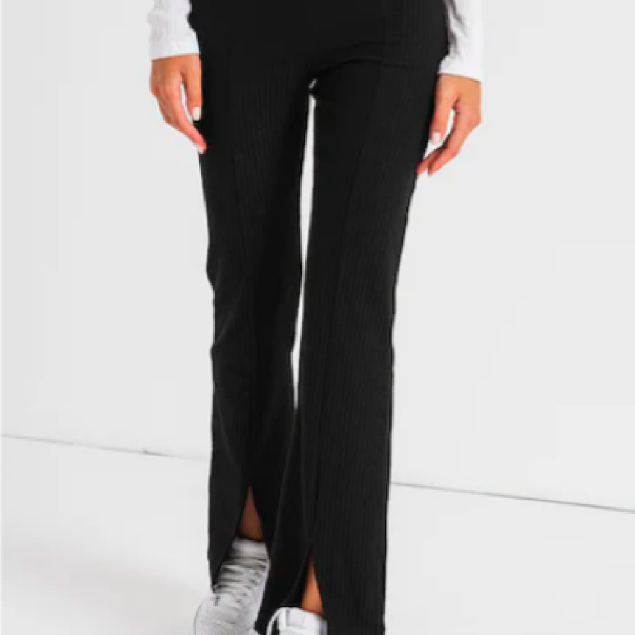 Pieces Pantaloni cu talie înaltă și șlițuri frontale Ribbie