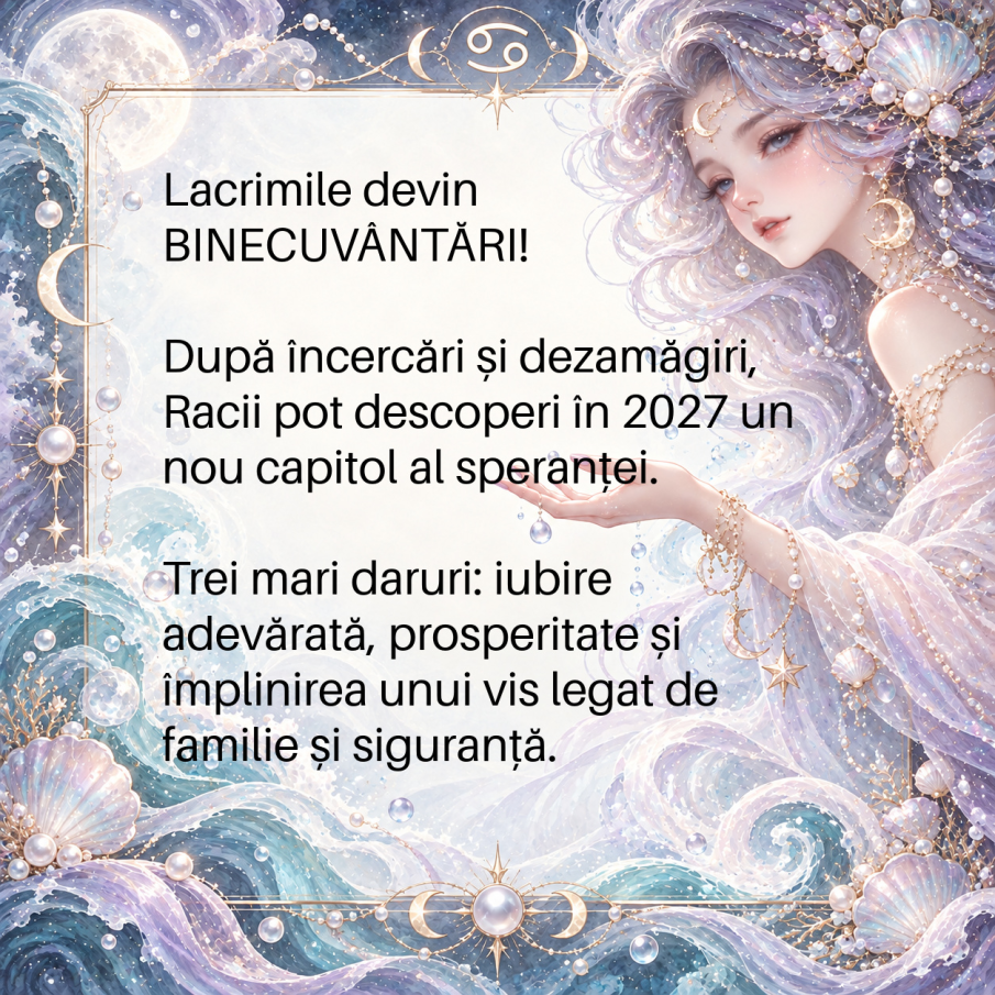 Dumnezeu le întoarce lacrimile în BINECUVÂNTĂRI! În 2027 Racii primesc darul pe care îl așteaptă de o viață