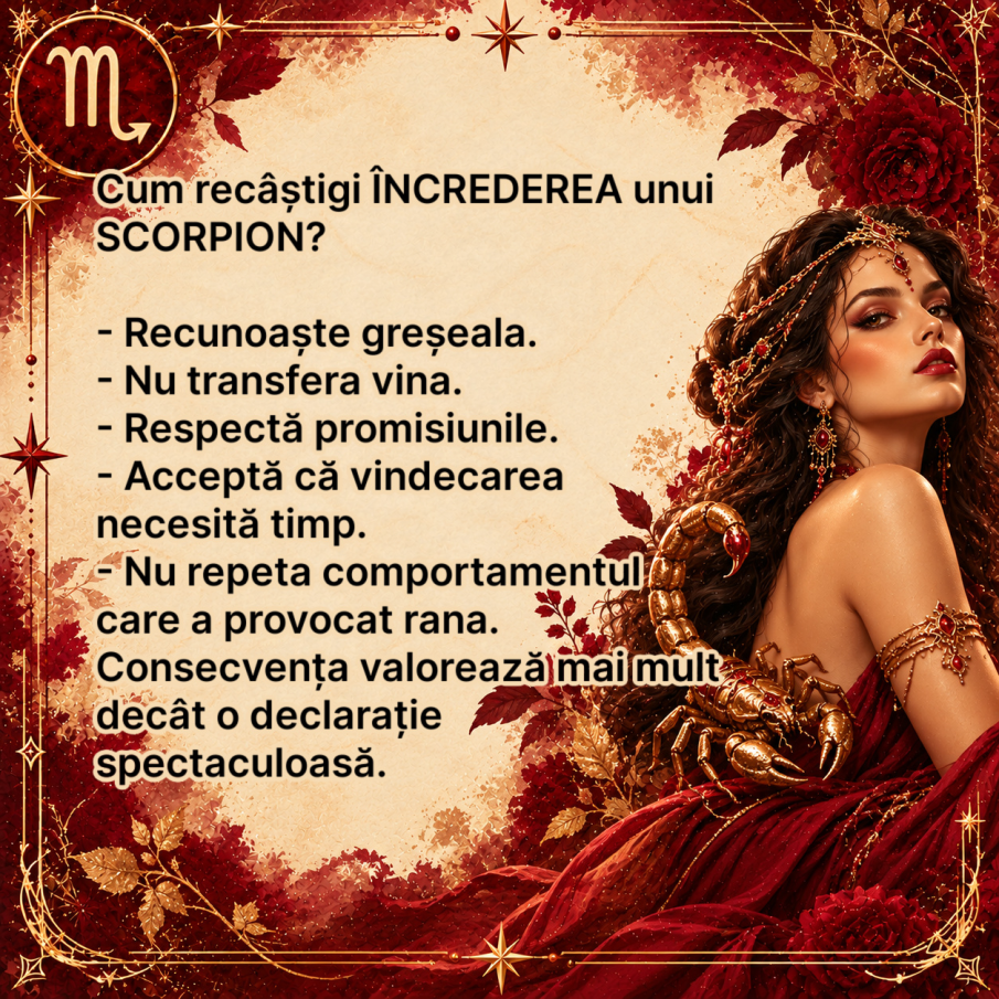 SCORPIONUL poate IERTA, dar ceva în sufletul lui MOARE pentru totdeauna! Rana pe care niciun „ÎMI PARE RĂU” nu o poate vindeca
