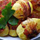 Cartofi inveliti in bacon