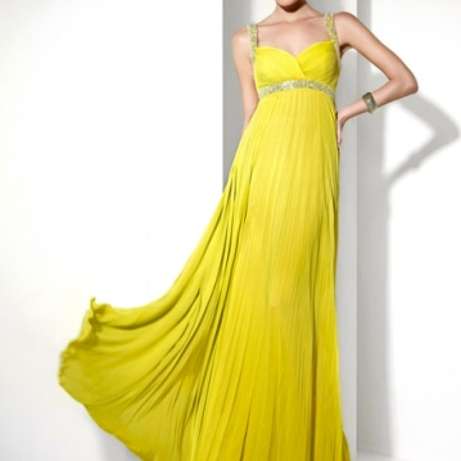 Rochie de seara galben vibrant