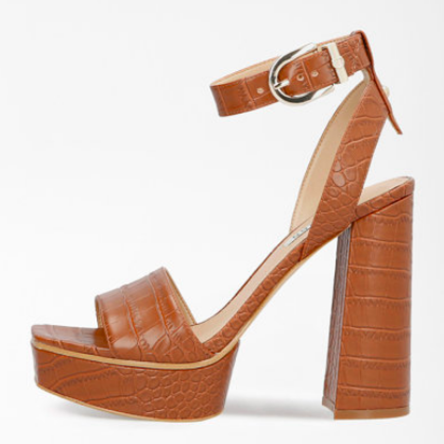 Guess - Sandale de piele ecologică cu toc înalt și masiv