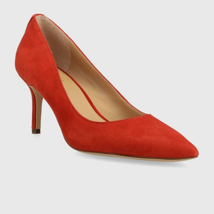 Pantofi cu toc subțire din colecția Lauren Ralph Lauren, din piele întoarsă, perfecți pentru ocaziile speciale 