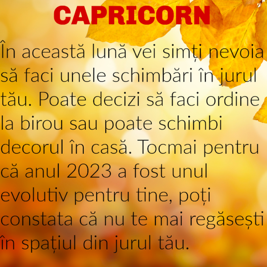 Horoscop Noiembrie 2023: Zodia Capricorn