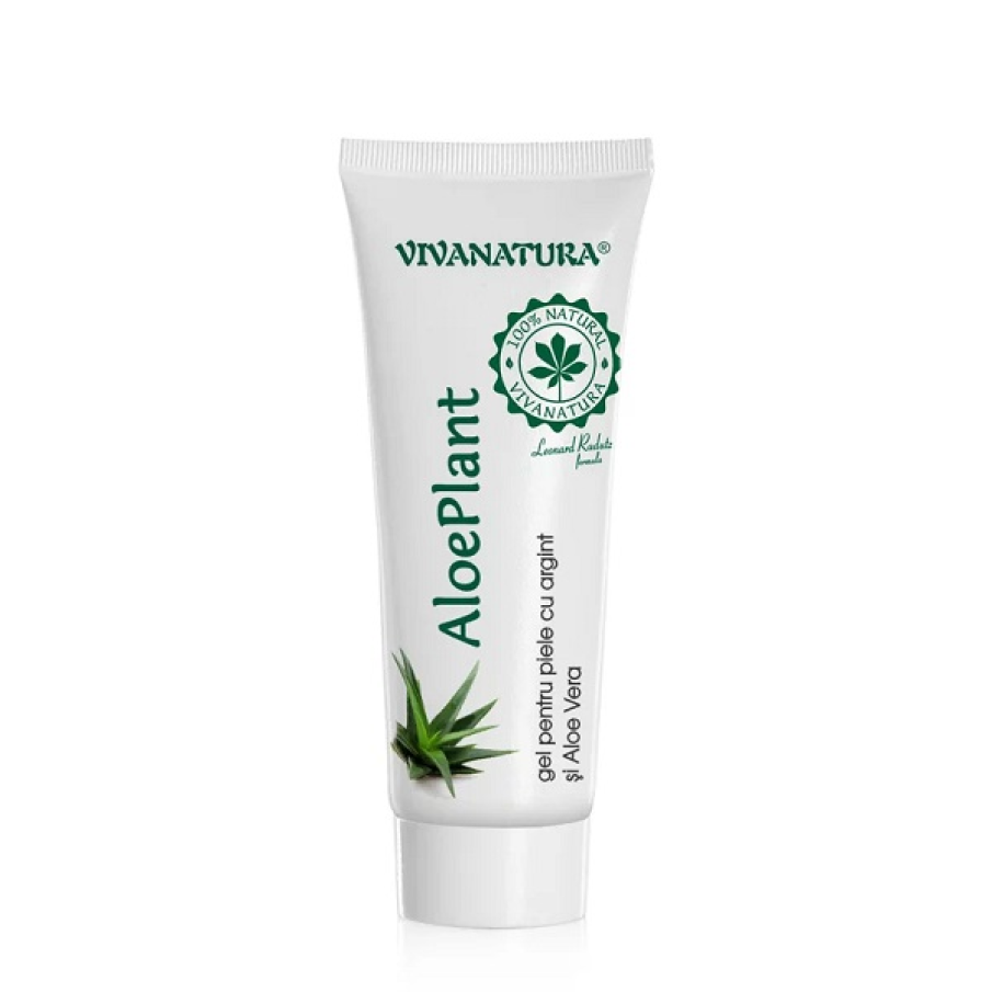 Aloe Plant – gel cu argint și Aloe Vera natural de la VivaNatura,  Leonard Radutz Formula. Hidratează, emoliază pielea și calmează iritațiile