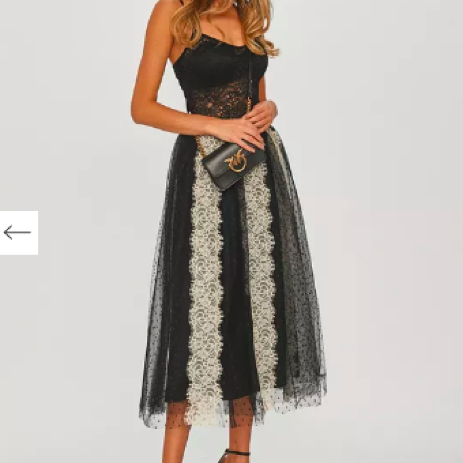 Red Valentino - Fustă midi din tul cu dantelă