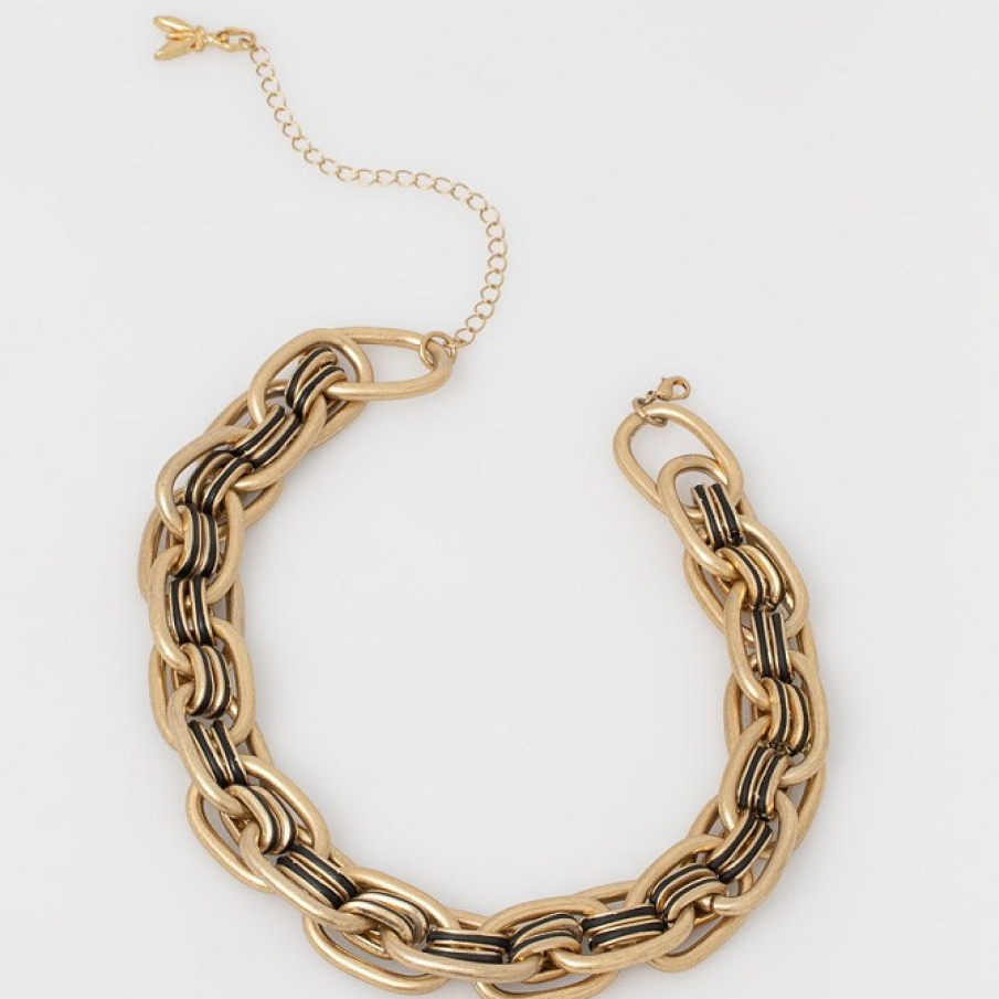 Colier opulent Patrizia Pepe, din zale metalice masive 