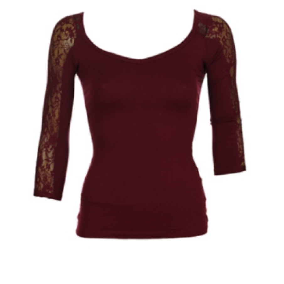 Bluza Bershka Colle Dark Red