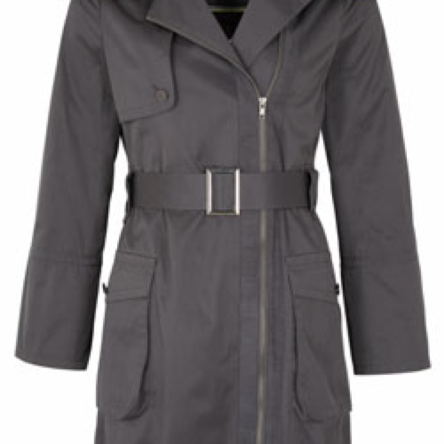 Palton midi cu guler de blana