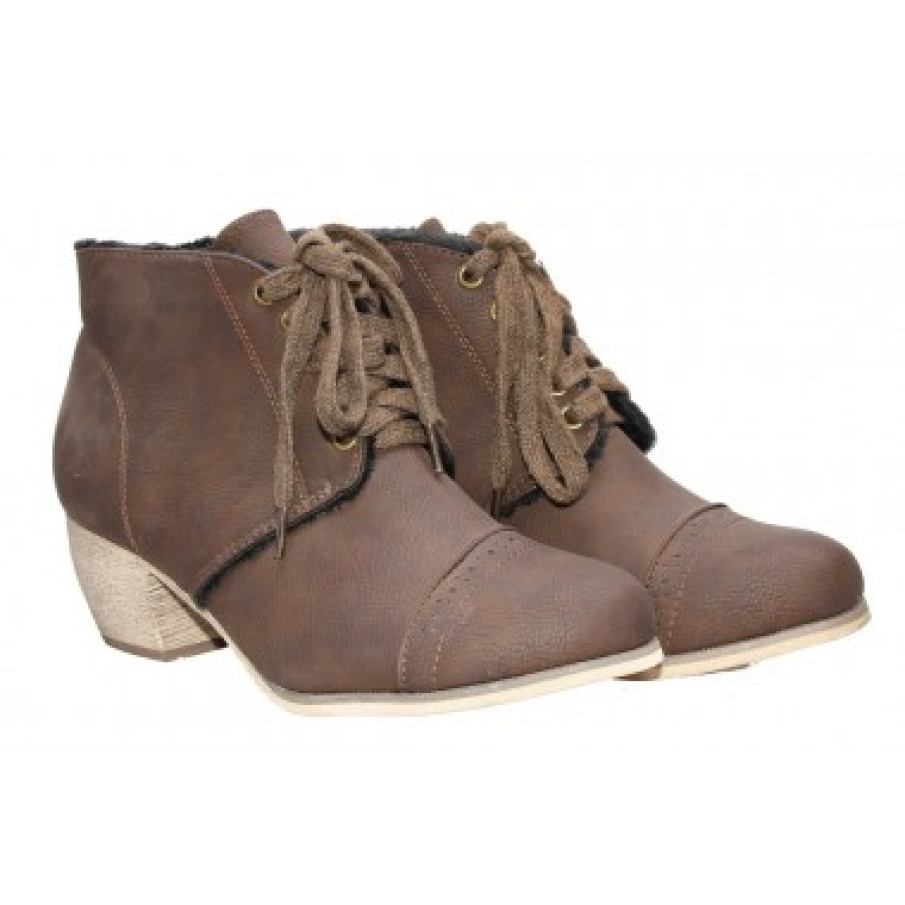 Botine de dama coffee Tara