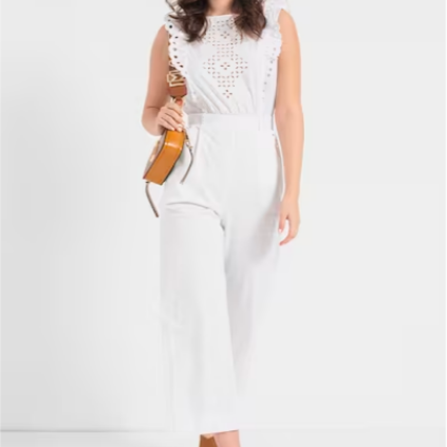 Marella Salopetă crop cu dantelă croșetată