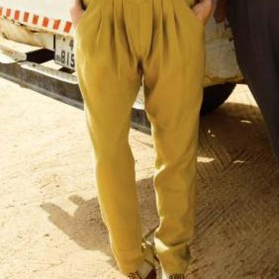 Pantaloni galben mustar