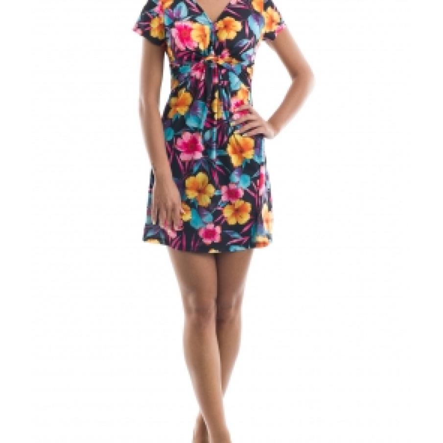 Rochie casual cu flori artistice