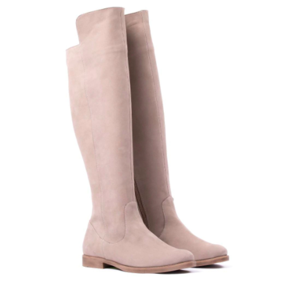 Cizme Tungus elegante, din piele naturală grej, Grej