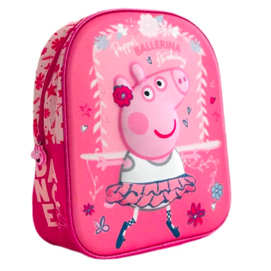 Ghiozdan mic de grădiniță 3D Peppa Pig, 1 compartiment, 32x 29 x 11 cm