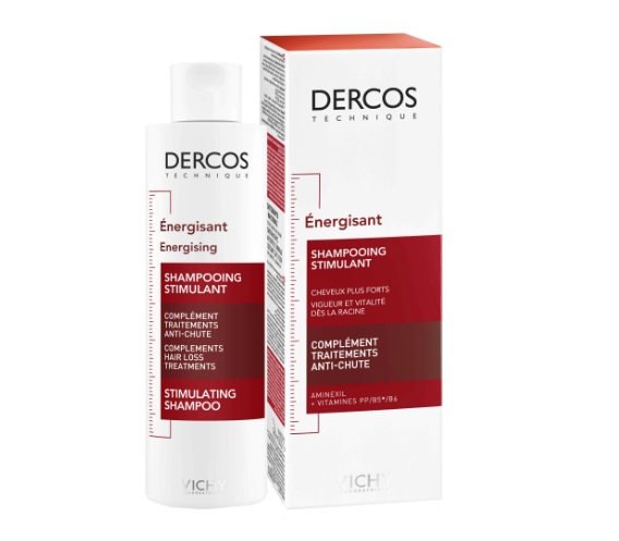 Șamponul energizant Vichy Dercos Energising face părul mai puternic, îi oferă firului de par vitalitate și vigoare, prevenind căderea părului. Conține Vitamina B5, Vitamina B6, Vitamina P,  Aminexil.
