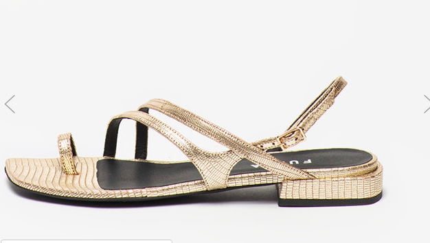 Sandale aurii cu talpă joasă aspect metalizat Furla
